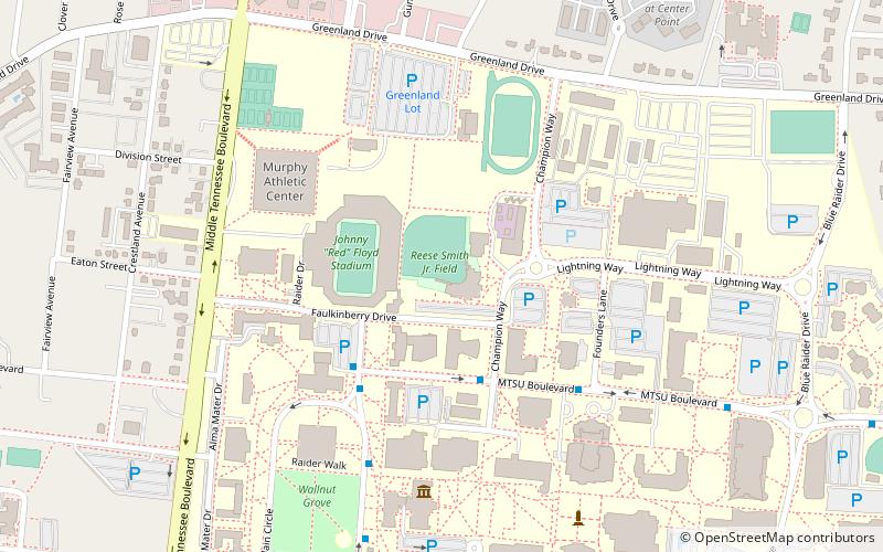 reese smith jr field murfreesboro location map