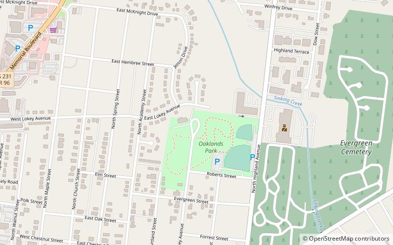 Oaklands Historic House Museum location map