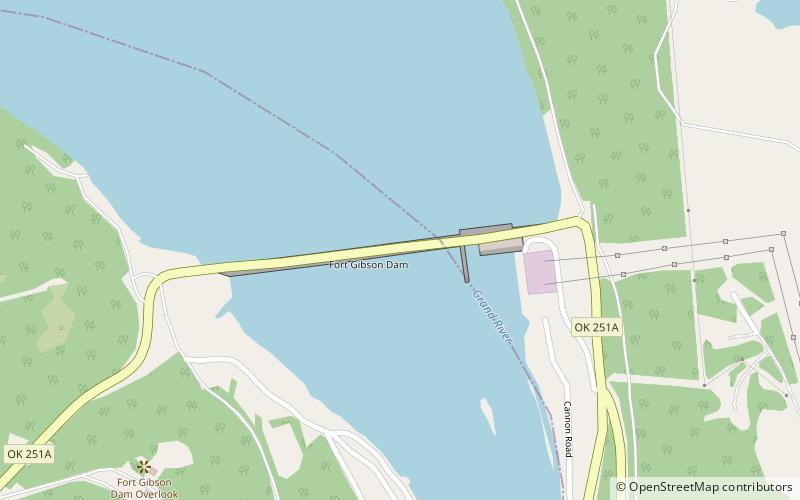 Fort Gibson Dam location map