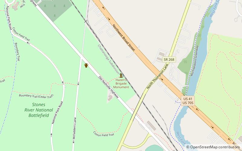 Hazen Brigade Monument location map