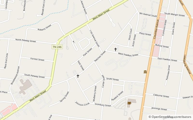 Natchez Street Historic District location map