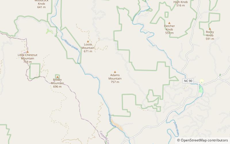 Adams Mountain location map