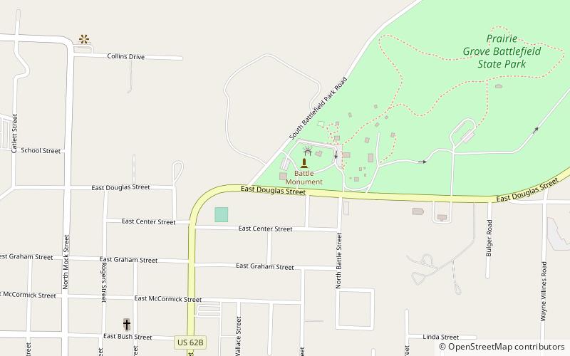 prairie grove battlefield state park fayetteville location map