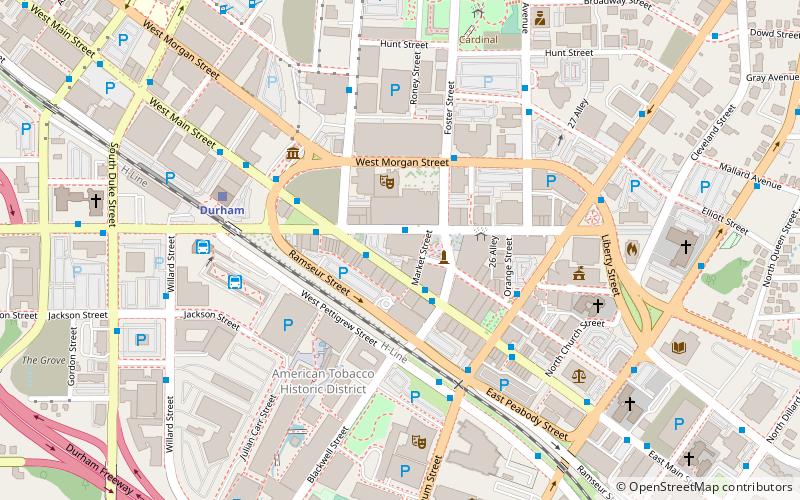 Downtown Durham Historic District location map