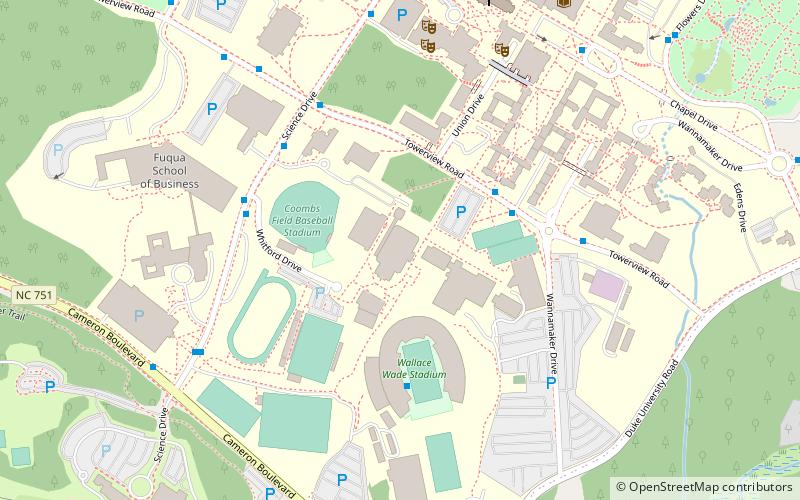 Cameron Indoor Stadium location map