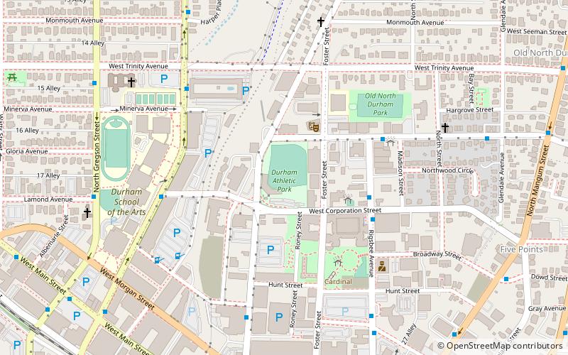 Durham Athletic Park location map