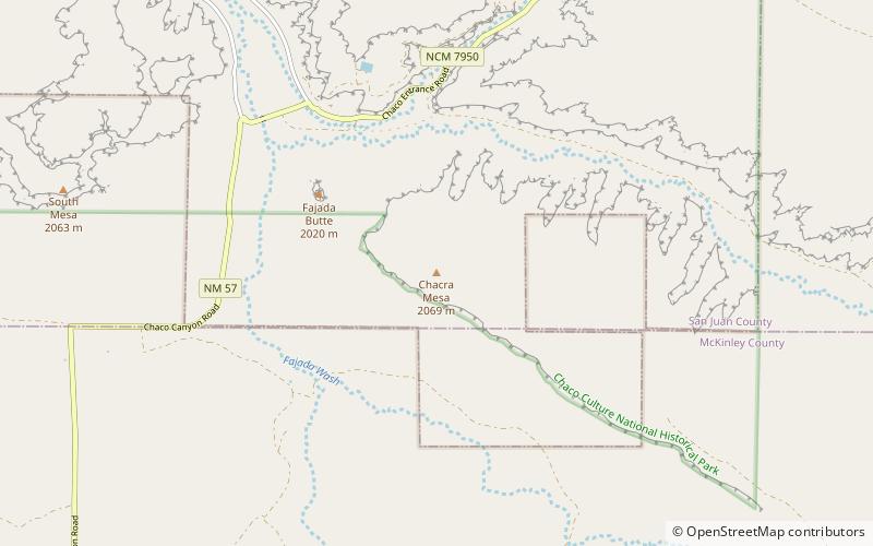 chacra mesa chaco culture national historical park location map
