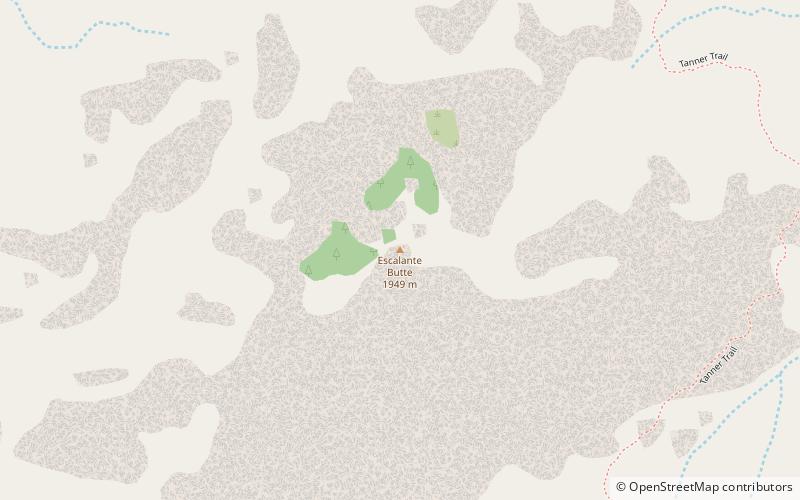 escalante butte park narodowy wielkiego kanionu location map