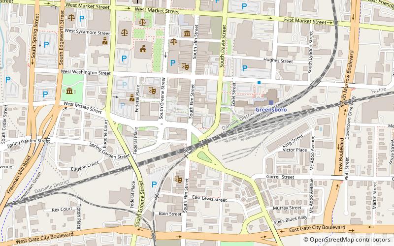 Downtown Greensboro Historic District location map