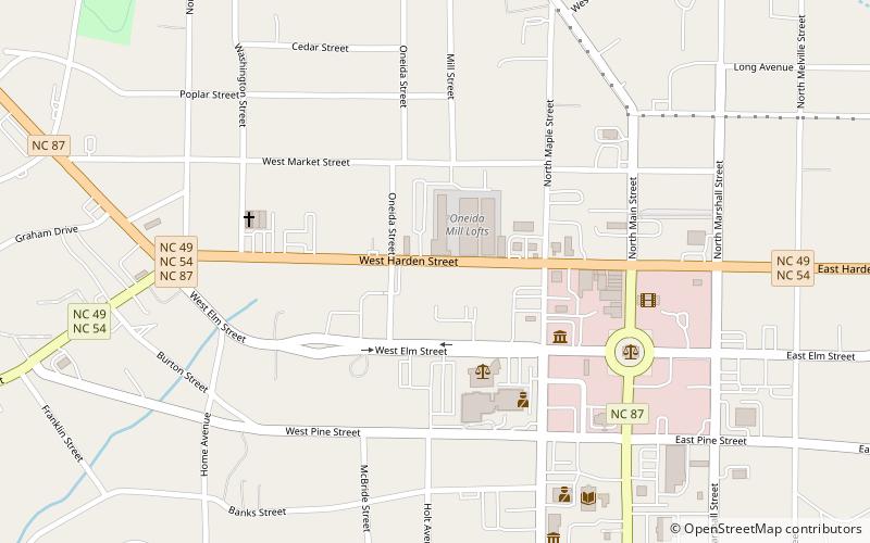 oneida cotton mills and scott mebane manufacturing company complex graham location map