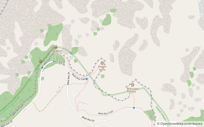 powell point park narodowy wielkiego kanionu location map