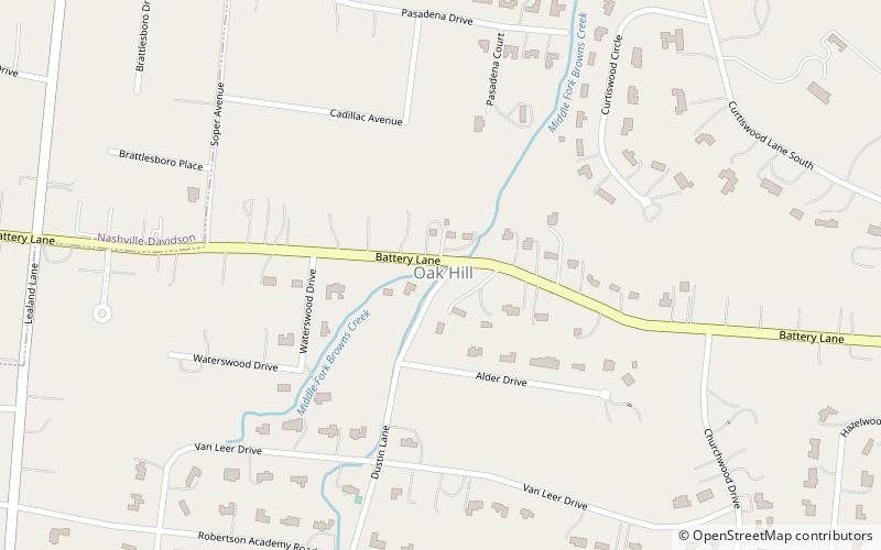 oak hill nashville location map