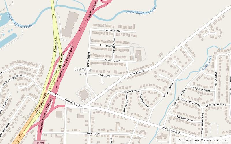 Former East White Oak School location map
