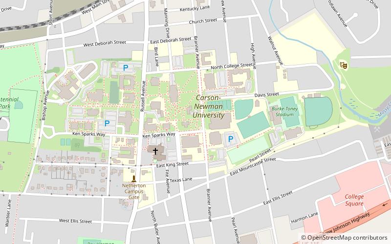 Carson–Newman University location map