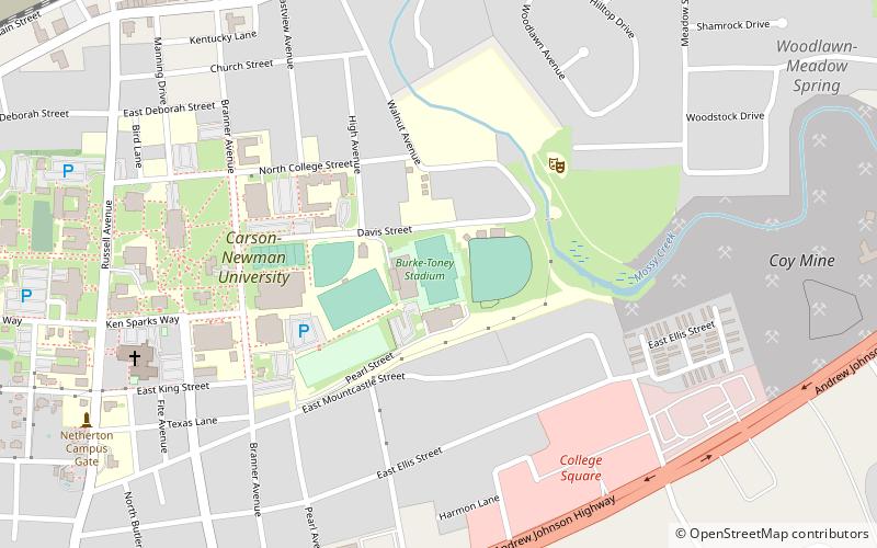 Burke–Tarr Stadium location map