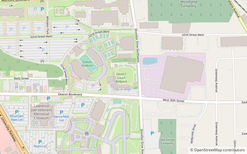 David F. Couch Ballpark location map
