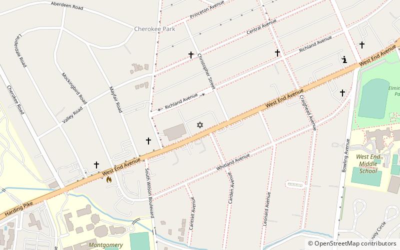 west end synagogue nashville location map
