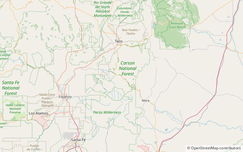 sipapu carson national forest location map