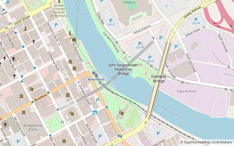John Seigenthaler Pedestrian Bridge location map