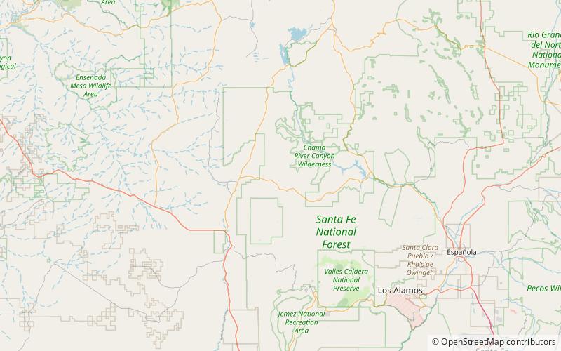 capulin peak santa fe national forest location map