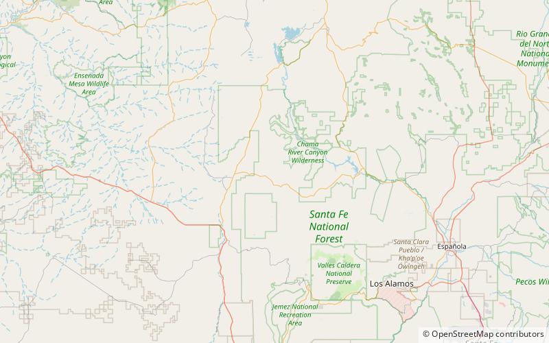 capulin peak foret nationale de santa fe location map