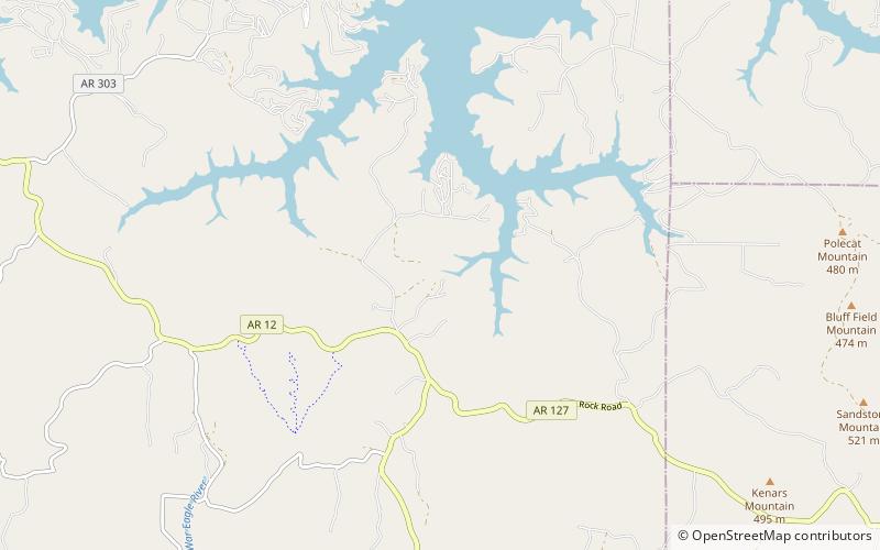 War Eagle Cavern on Beaver Lake location map