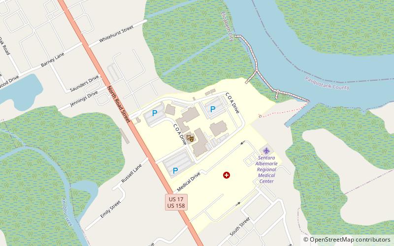 college of the albemarle elizabeth city location map