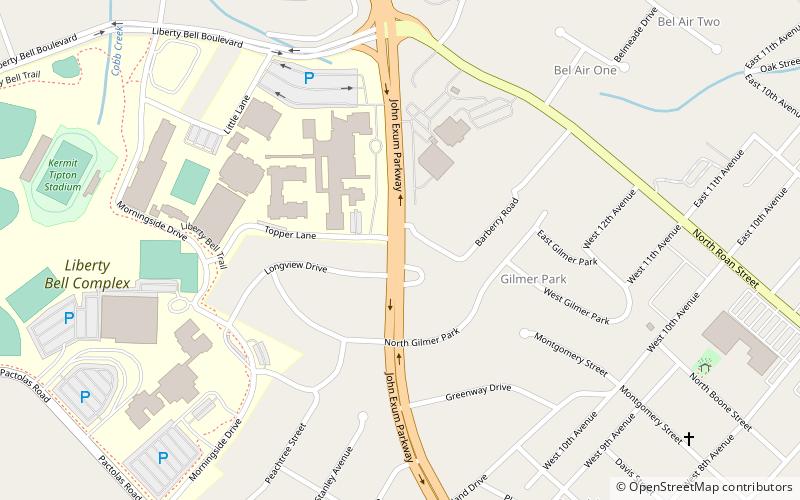 Kermit Tipton Stadium location map