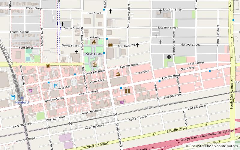 Hanford Carnegie Museum location map