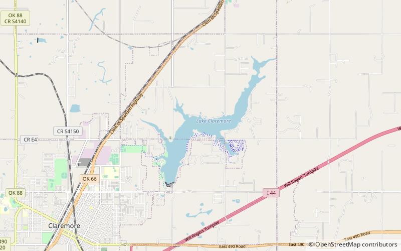 Claremore Lake location map