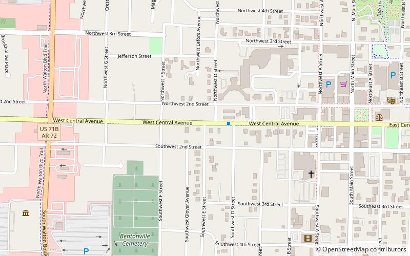 Bentonville West Central Avenue Historic District location map