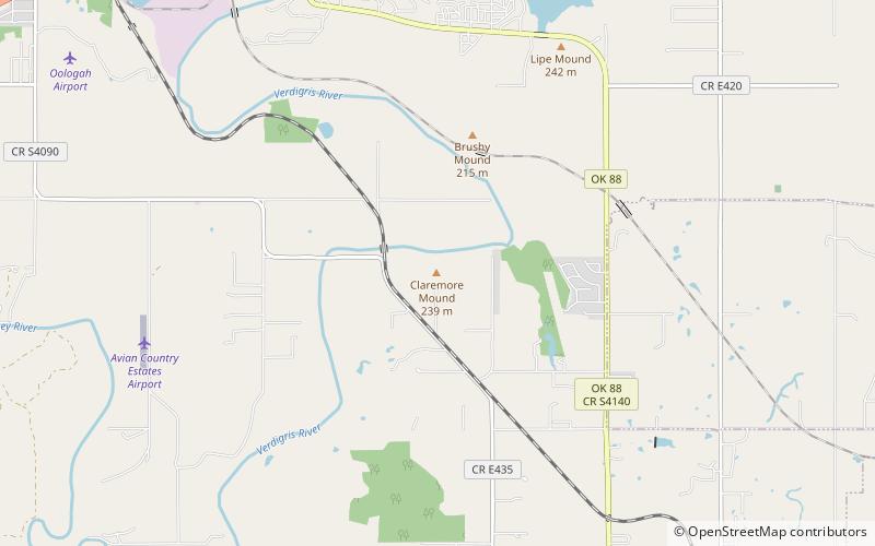 claremore mound park stanowy cherokee location map
