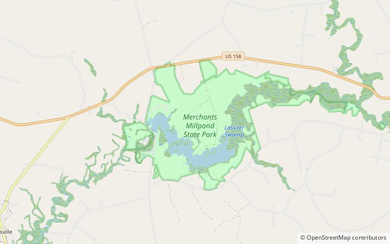 Merchants Millpond State Park location map
