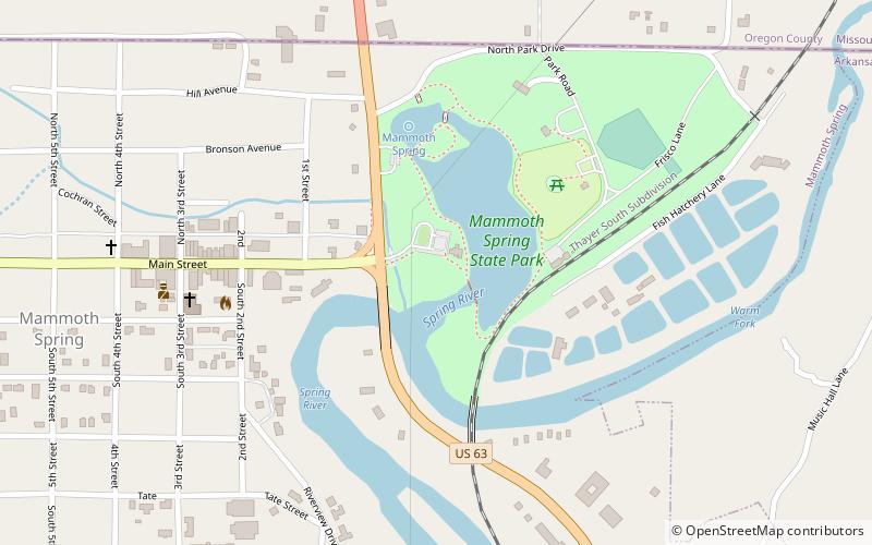 Mammoth Spring State Park location map