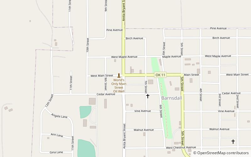 Barnsdall Main Street Well Site location map