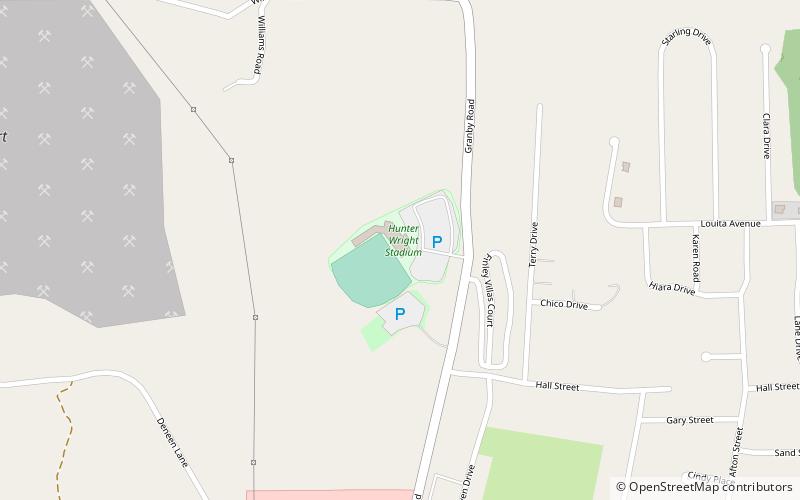 Hunter Wright Stadium location map
