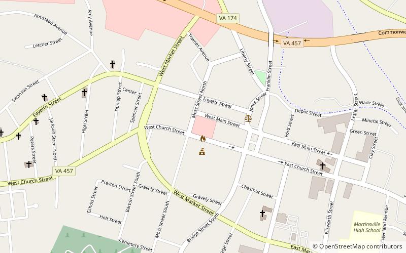 Martinsville Historic District location map