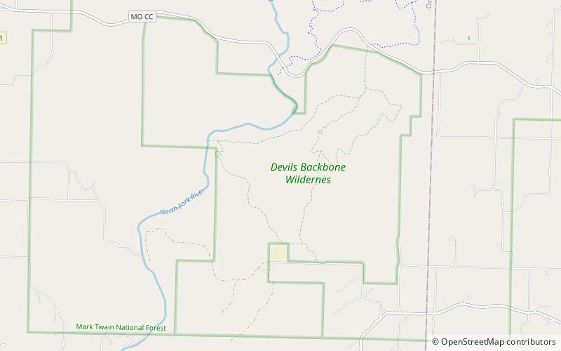 devils backbone wilderness mark twain national forest location map