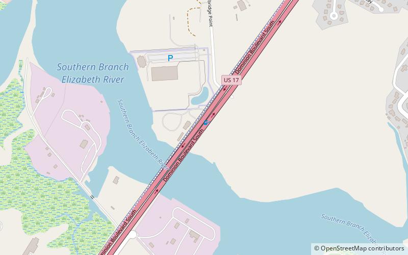 dominion boulevard steel bridge chesapeake location map