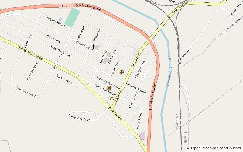 Pineville Courthouse Square Historic District location map