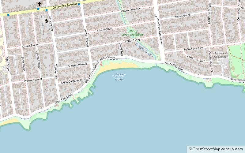 mitchell cove beach santa cruz location map