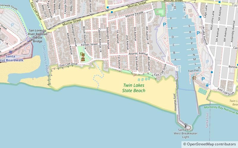 seabright beach santa cruz location map