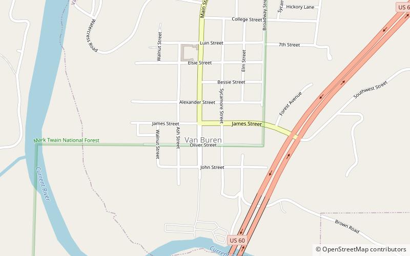 Van Buren location map