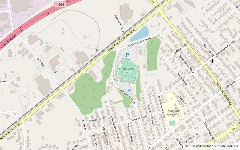 War Memorial Stadium location map