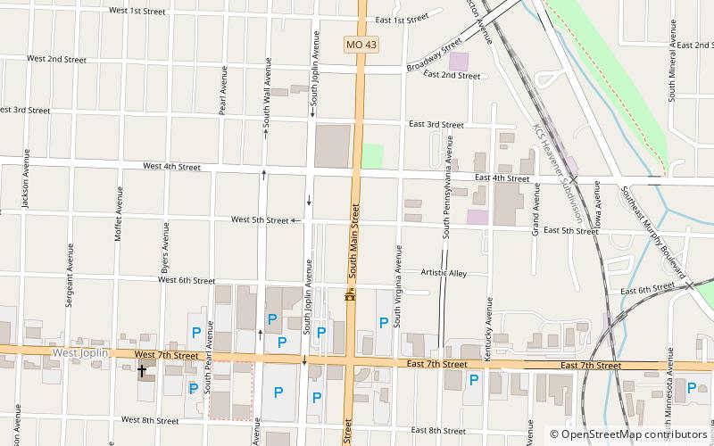 Joplin Downtown Historic District location map