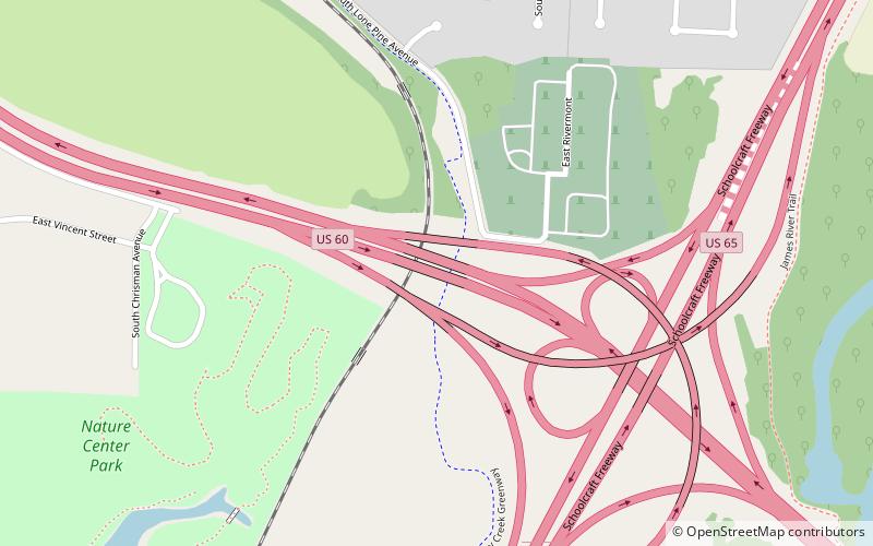 James River Freeway location map