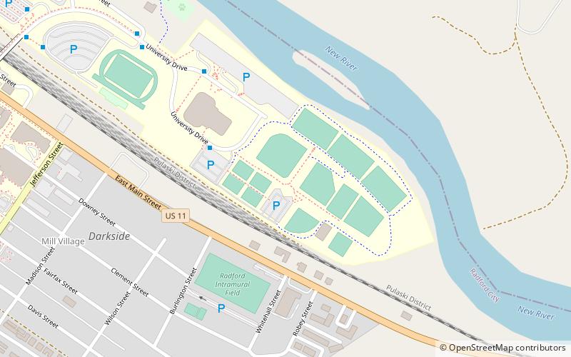 Radford Baseball Stadium location map