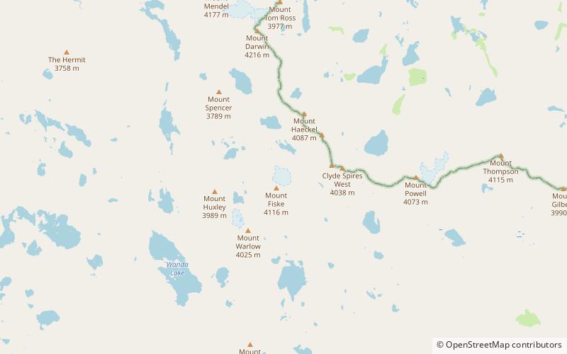 mount fiske glacier park narodowy kings canyon location map