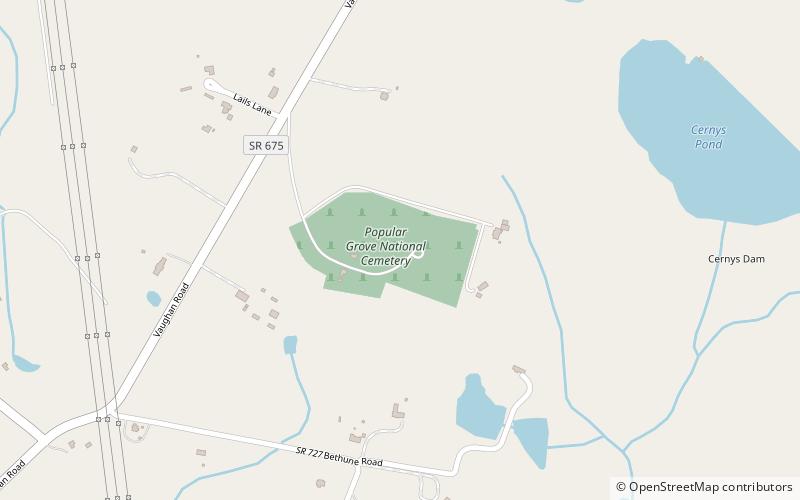 Poplar Grove National Cemetery location map