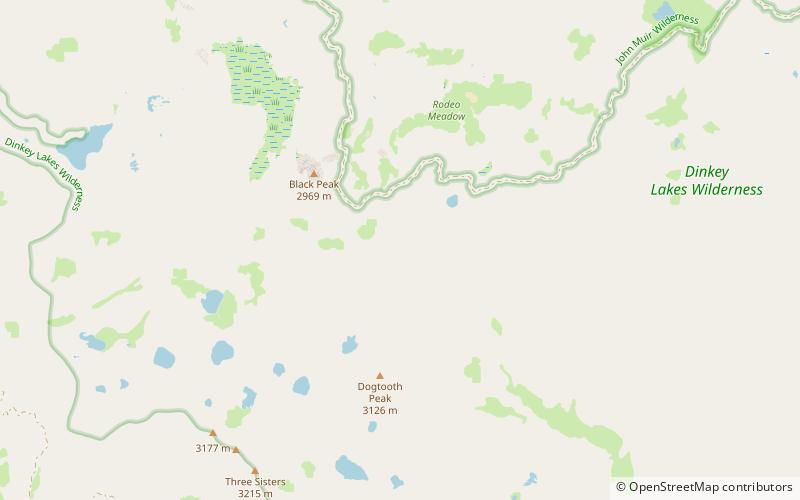 Dinkey Lakes Wilderness location map